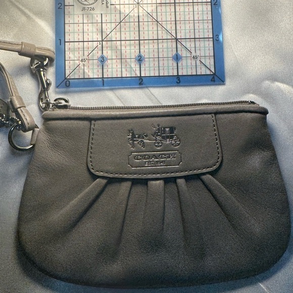 Coach Handbags - Coach Dove Gray Pleated Wristlet